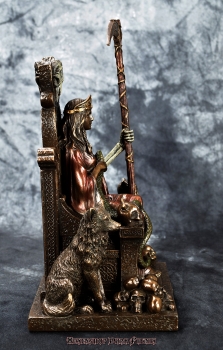 Hexenshop Dark Phönix Hel Göttin der Unterwelt auf ihrem Thron